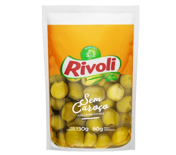 Azeitona Verde Rivoli Sem Caroço Sachê 80g