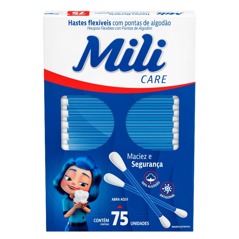 Hastes Flexíveis com Pontas de Algodão Mili 75 UN