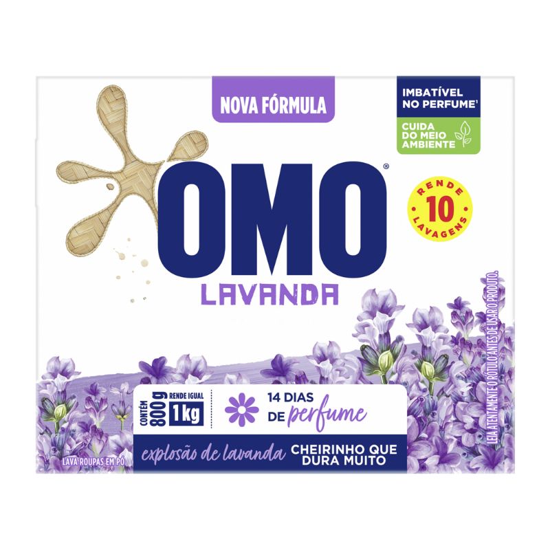 Lava Roupas em Pó Omo Lavanda 800g