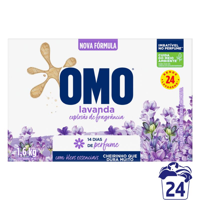 Lava Roupas Em Pó Omo Lavanda 1,6 Kg