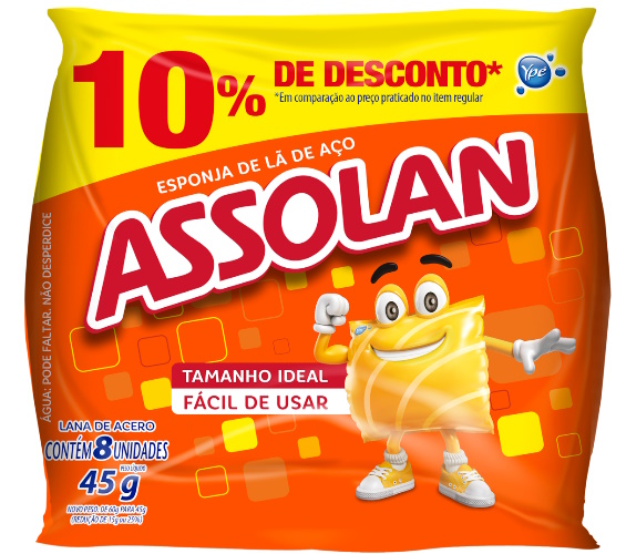 Esponja de Aço Assolan com 10% Desconto 45g