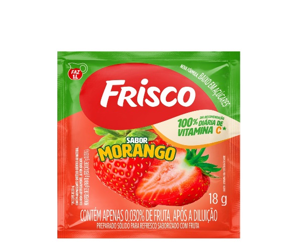 Refresco Frisco em Pó sabor Morango 18g