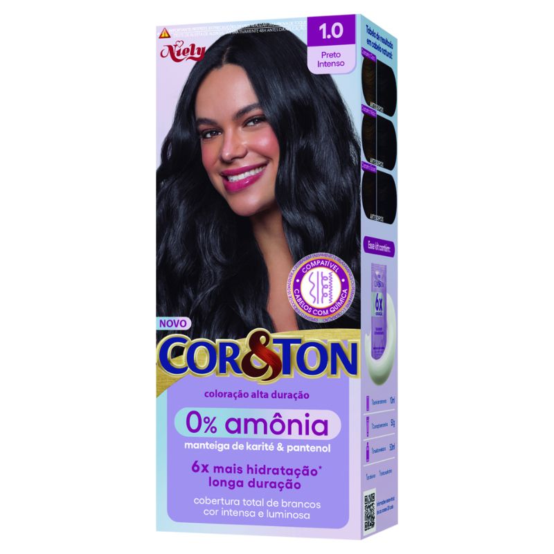 TIN COR&TON 0% AMONIA 1.0 PRETO INTENSO