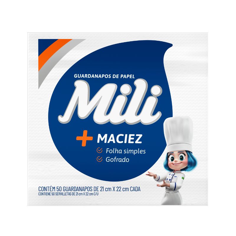 Guardanapo MILI 21x22cm 50 unidades