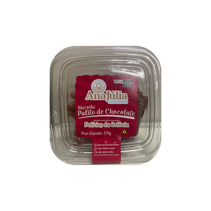 Biscoito Ana Julia Palito Chocolate Pote 200g