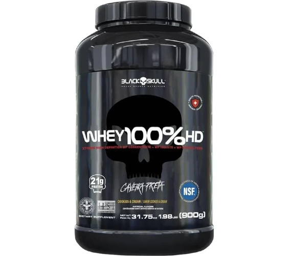 Suplemento Alimentar Black Skull Whey 100% C&CR 900g