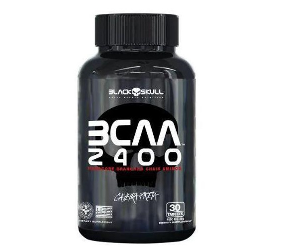 Suplemento Alimentar Black Skull BCAA 2400 com 30 Cápsulas
