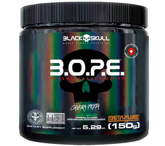 Suplemento Alimentar Black Skull Pré Treino Bope sabor Limão 150g
