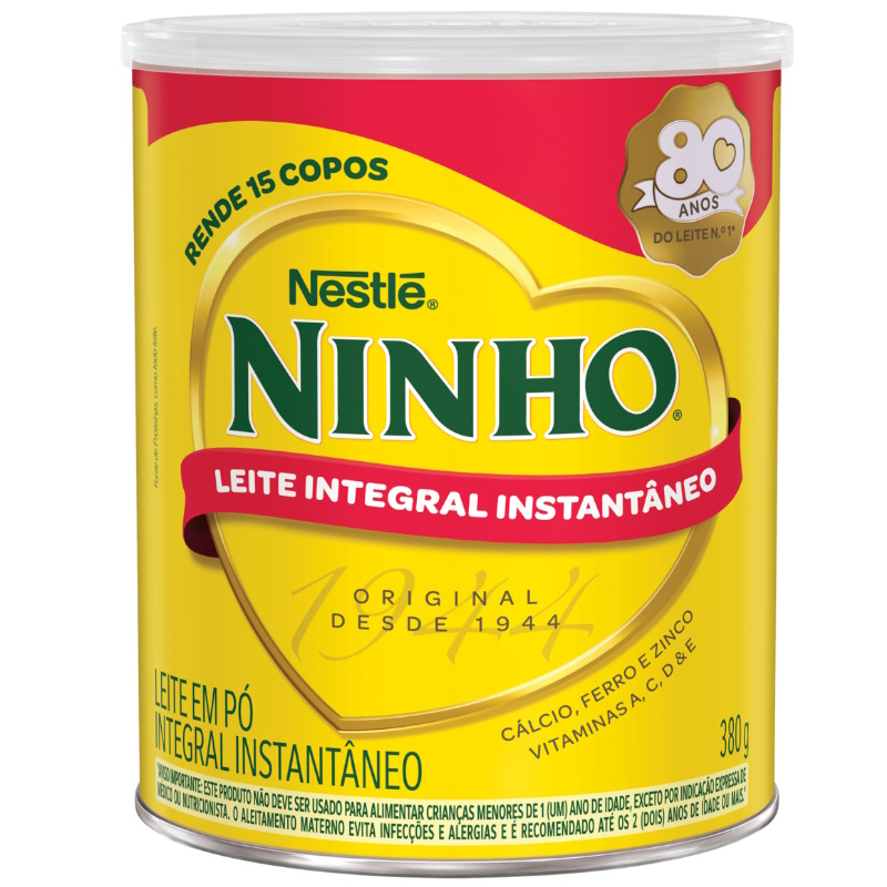 Leite em Pó Ninho Integral Instantâneo Lata 380g