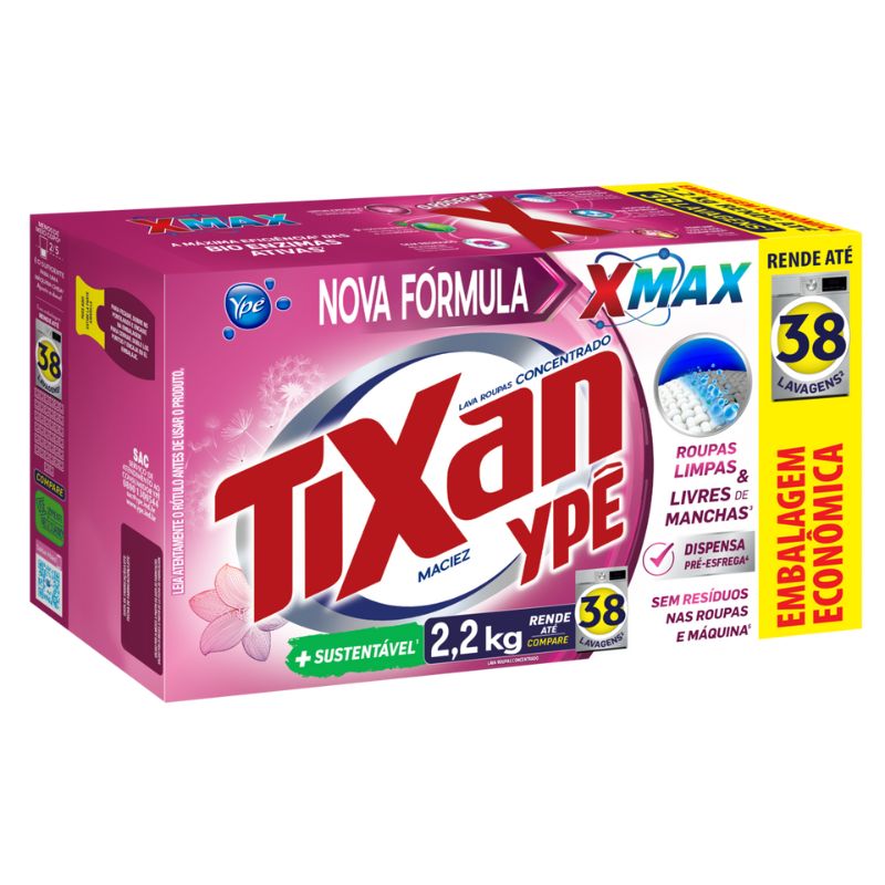Lava Roupas em Pó Maciez 2,2kg Tixan Ypê