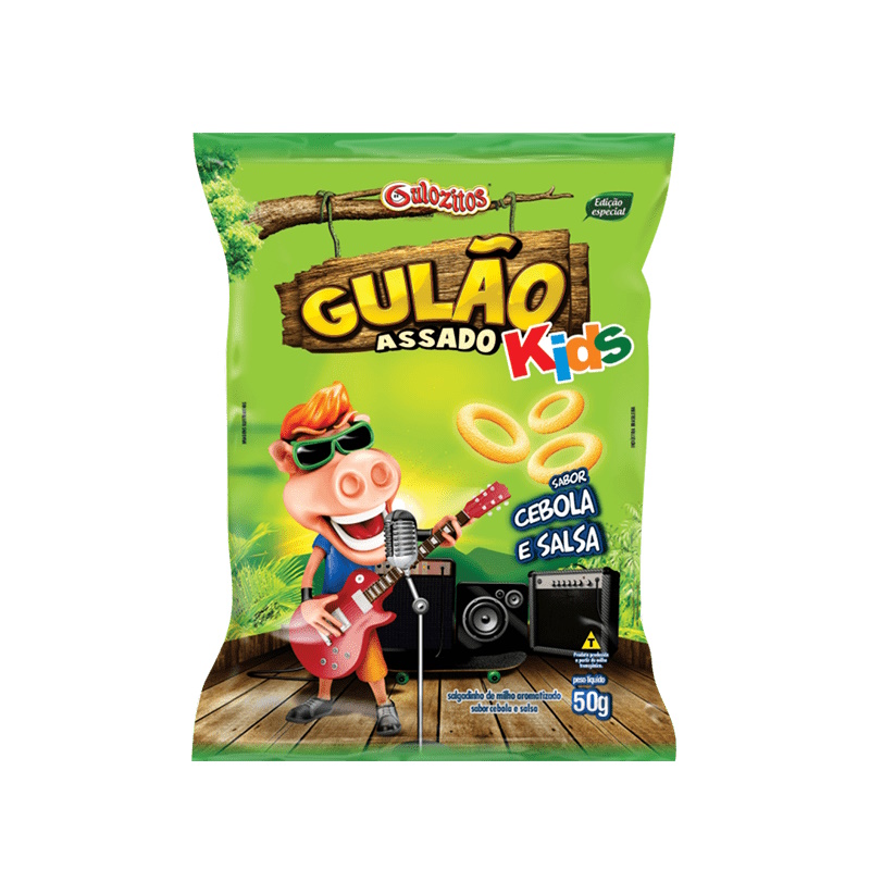 Salgadinho Gulozitos Gulão Kids sabor Cebola e Salsa 50g