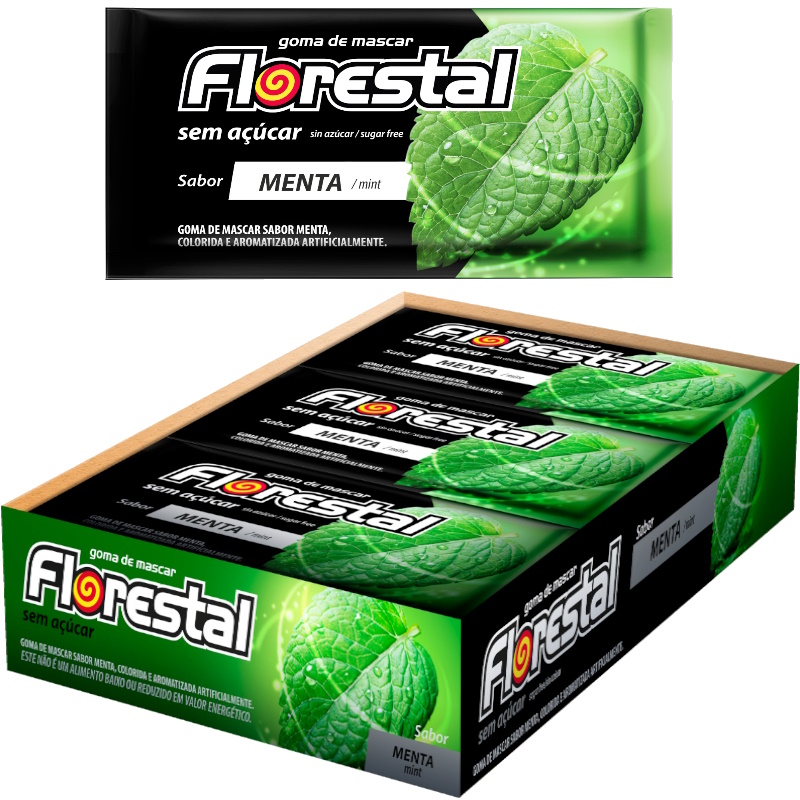 GOMA MASCAR FLORESTAL MENTA S/ACUCAR
