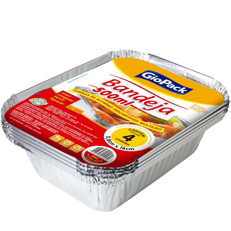 BANDEJA ALUM GIOPACK 500ML 11,8X16CM