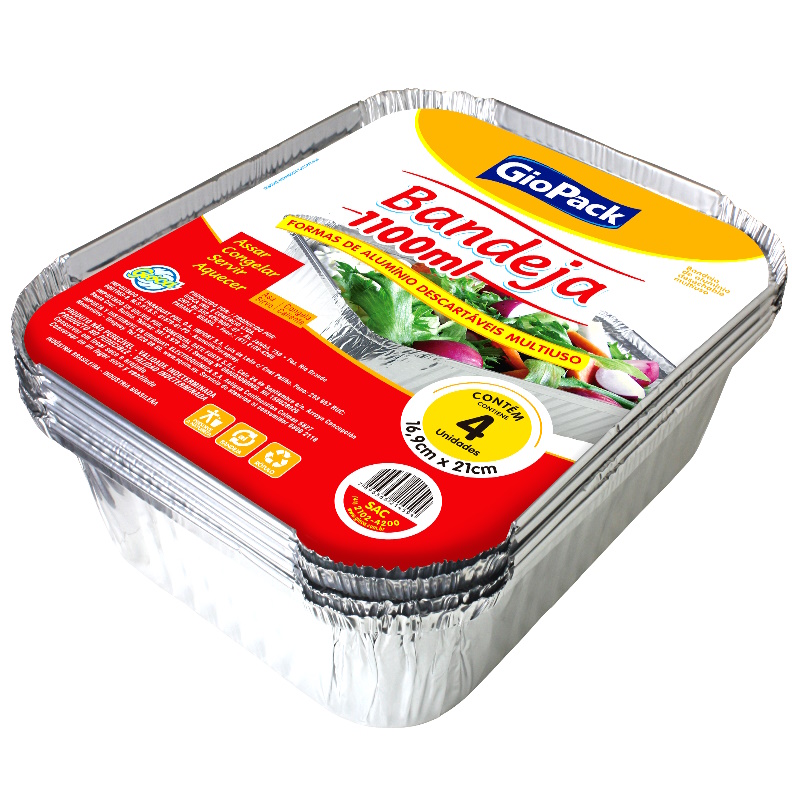 BANDEJA ALUM GIOPACK 1100ML 16,9X21CM