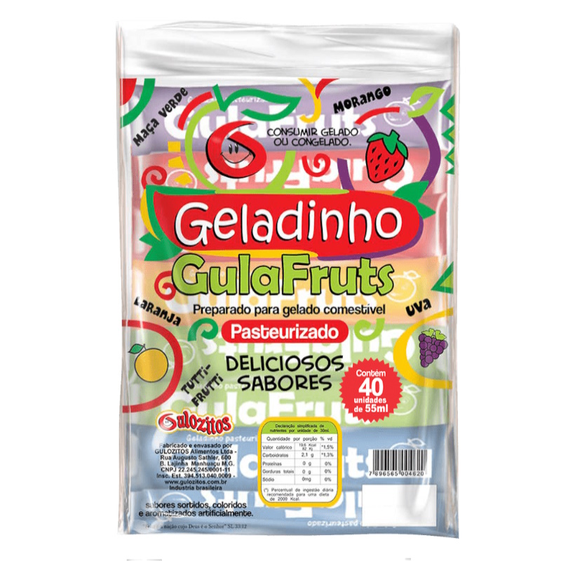 GELADINHO GULOZITOS GULAFRUTS 40X55ML