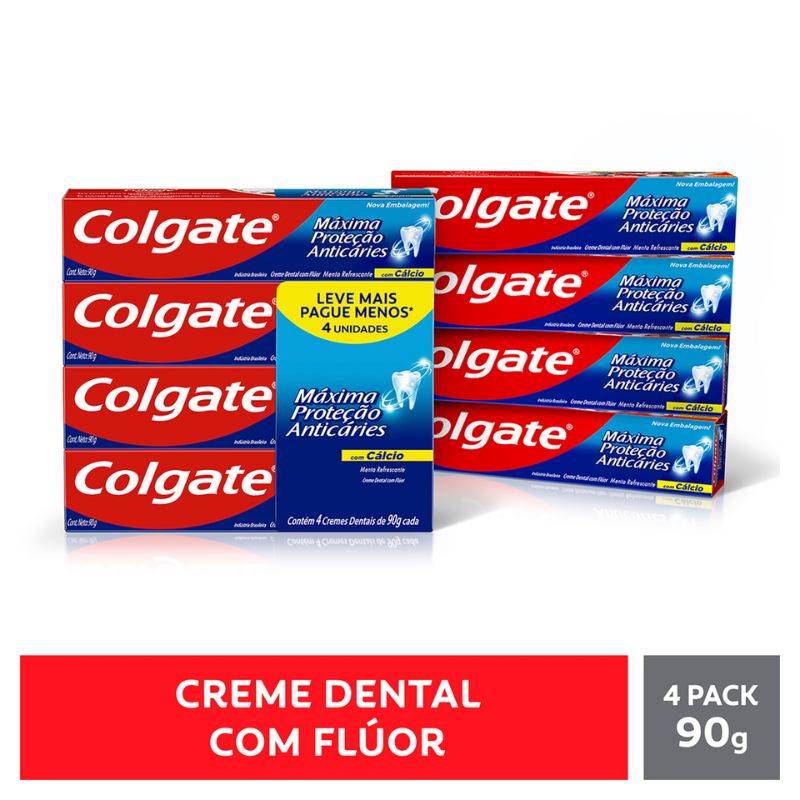 Creme Dental Menta Refrescante Colgate Máxima Proteção Anticáries Caixa 180g