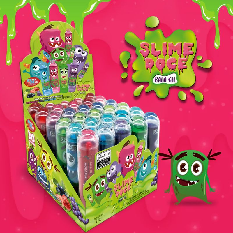 BALA DOCE MIX GEL SLIME DOCE FRUTAS SORT