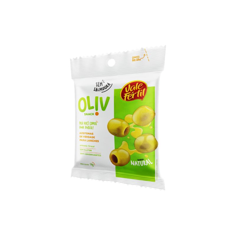 Azeitona Verde Vale Fertil Snack Oliv Natural 50g