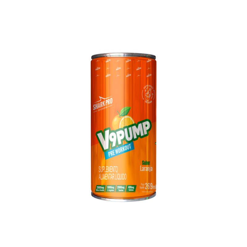 Suplemento Alimentar Liquído Shark V9 Pump Laranja Lata 269ml