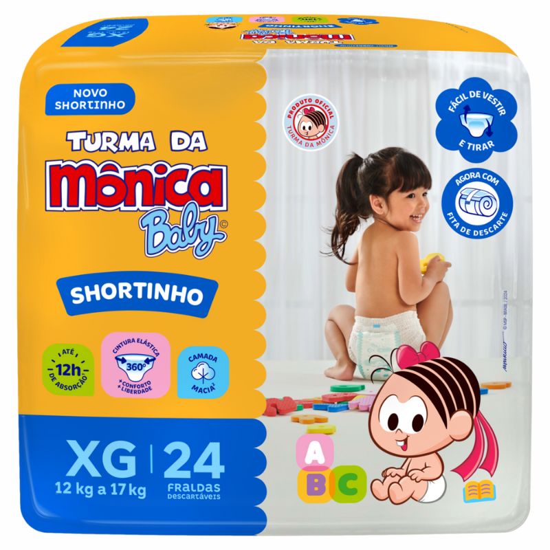 FRALDA DEC TURMA MONICA BABY SHORT XG