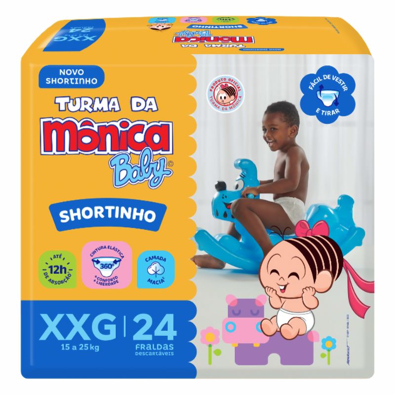 FRALDA DEC TURMA MONICA BABY SHORT XXG