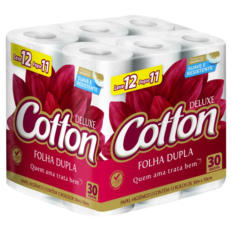 PAPEL HIG DELUXE COTTON FL DP 30M L12P11