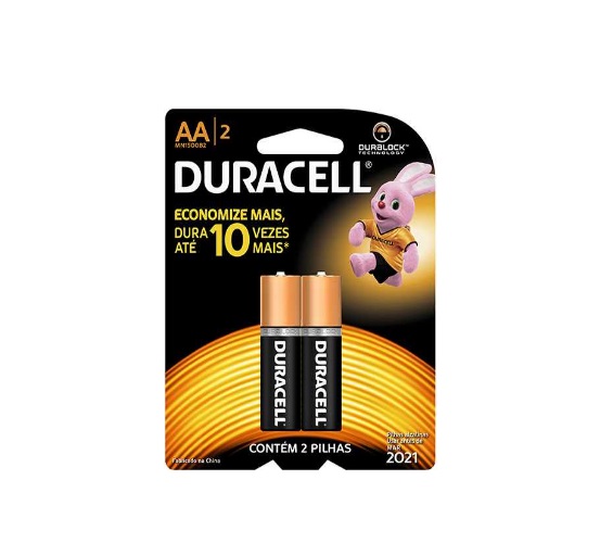 Pilha Alcalina AA MN 1500B2 Duracell 2 Unidades 1,5V