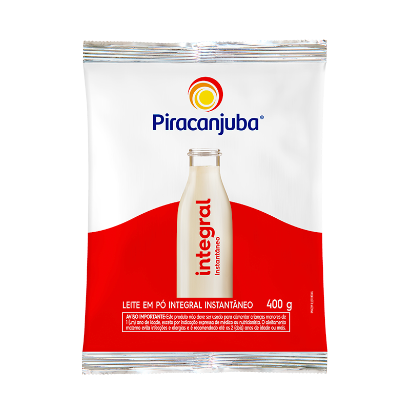 Leite em Pó Instantâneo Integral Piracanjuba Pacote 400g