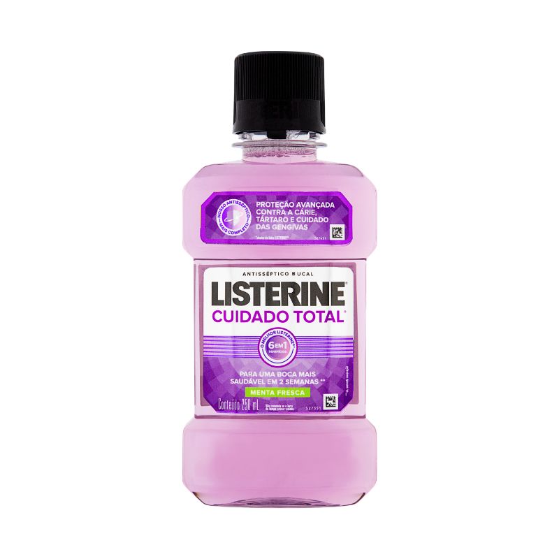 Enxaguante Bucal Antisséptico Menta Fresca Listerine Cuidado Total Frasco 250ml