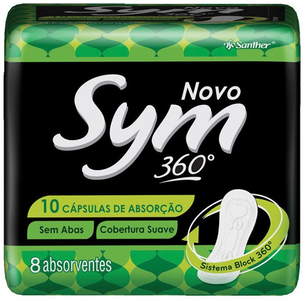 Absorvente sem Abas Suave Total Protect Sym Pacote 8 Unidades