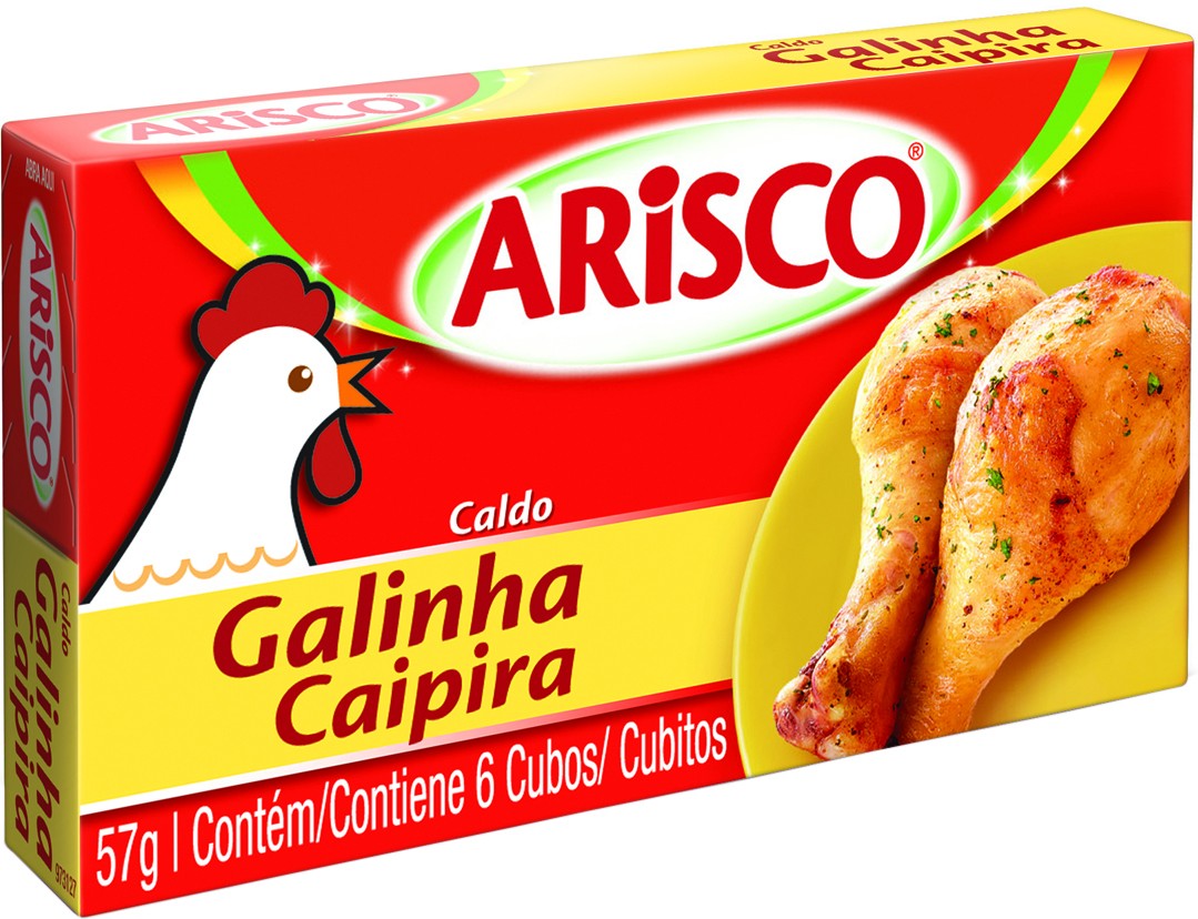 Caldo em Tablete Galinha Caipira Arisco Caixa 57g 6 Unidades