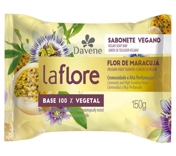 Sabonete em Barra Vegetal Flor de Maracujá Davene La Flore Pacote 180g
