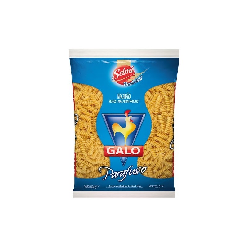 Macarrão de Sêmola Parafuso Galo Pacote 500g