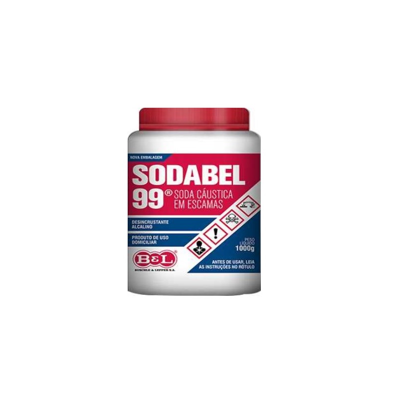 Soda Cáustica em Escamas Sodabel 99 Pote 1KG