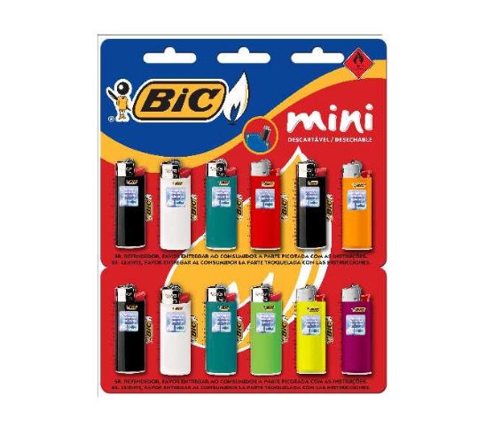 Isqueiro Descartável Mini J5 Bic 12 Unidades