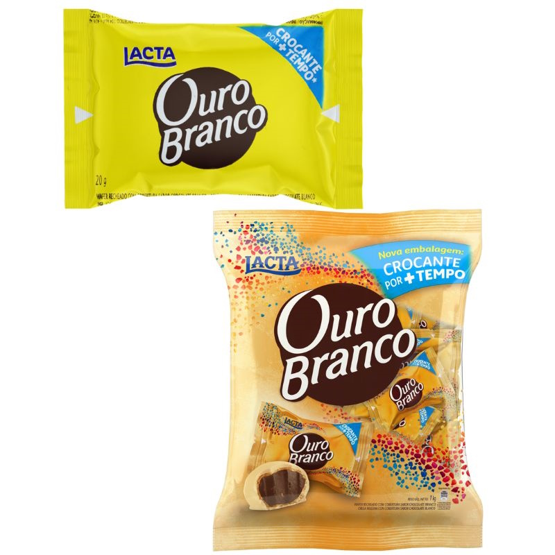 Bombom Wafer Lacta Ouro Branco Pacote 20g