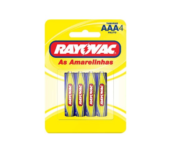 Pilha Rayovac AAA Palito AM Cartela com 4 Unidades