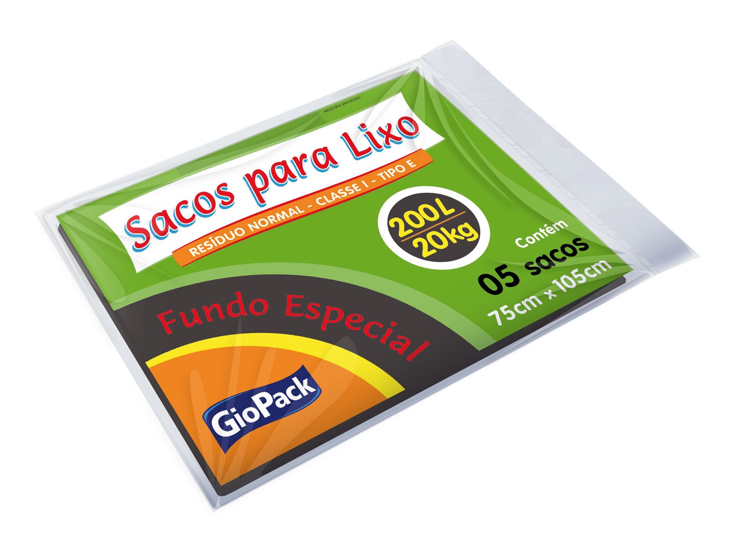 Saco para Lixo GioPack Fundo Especial 200L Com 5 unidades