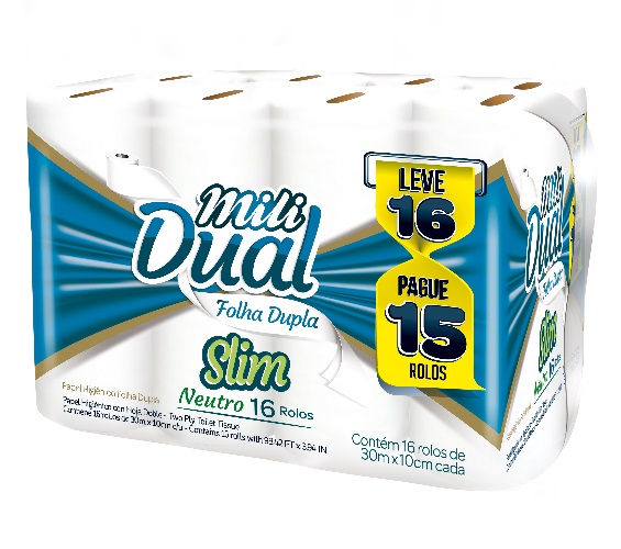 Papel Higiênico Mili Folha Dupla Slim 30m 16 Un