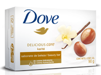 Sabonete em Barra Óleo de Karité e Baunilha Dove Delicious Care Caixa 90g