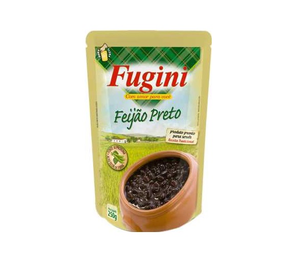 Feijão Preto Temperado Fugini Sachê 250g