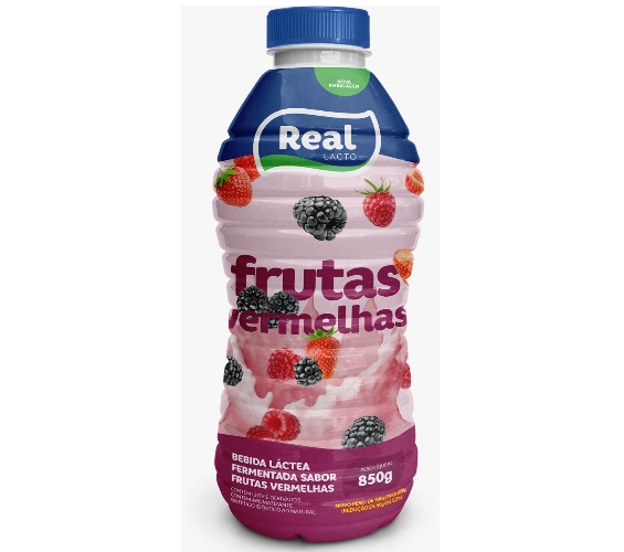 Bebida Láctea Real sabor Frutas Vermelhas Garrafa 800g