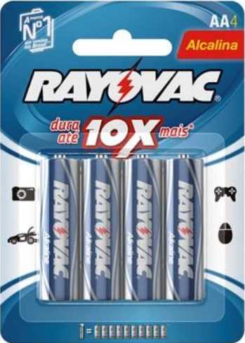 Pilha Rayovac Alc AA Cartela 4 Unidades