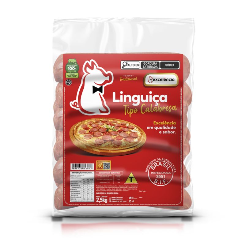 Linguiça Excelência Calabresa 1X2,5 KG