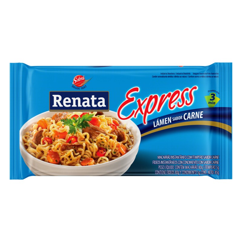 Macarrão Instantâneo Lámen Carne Renata Express Pacote 85g