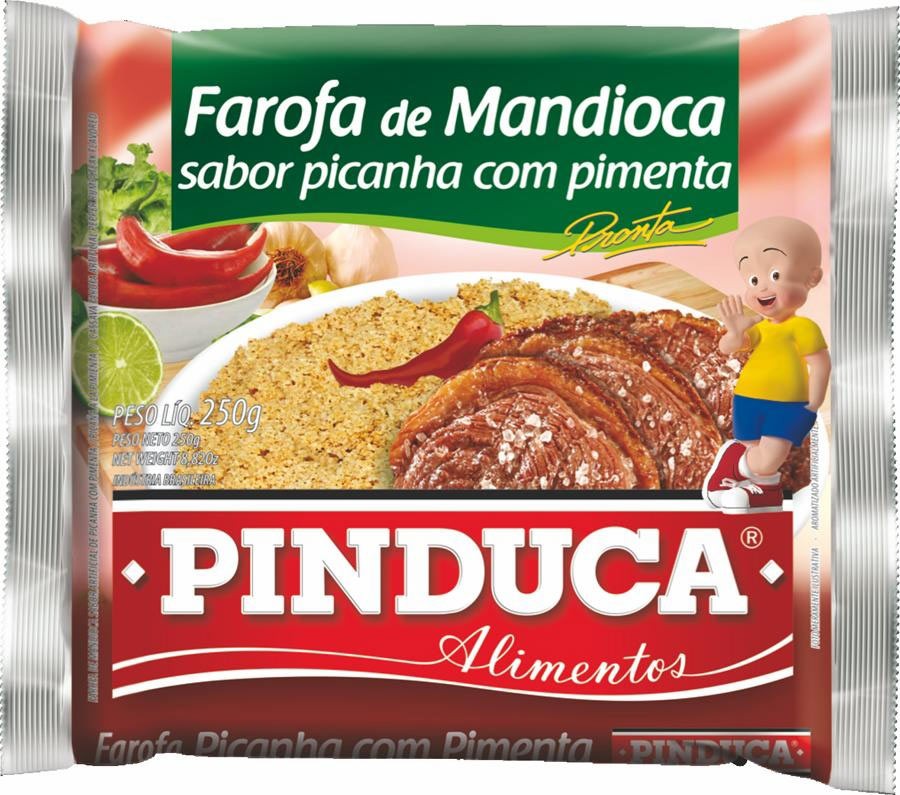 Farofa de Mandioca Pronta Pinduca sabor Picanha com Pimenta 250g