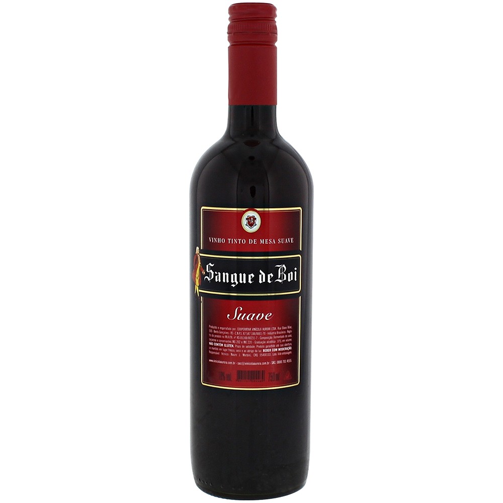 Vinho Brasileiro Tinto Suave Sangue de Boi Serra Gaúcha Garrafa 750ml