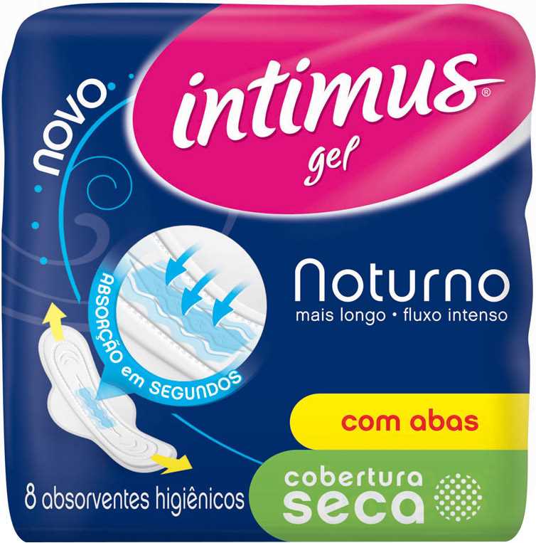 Absorvente com Abas Seca Noturno Intimus Pacote 8 Unidades