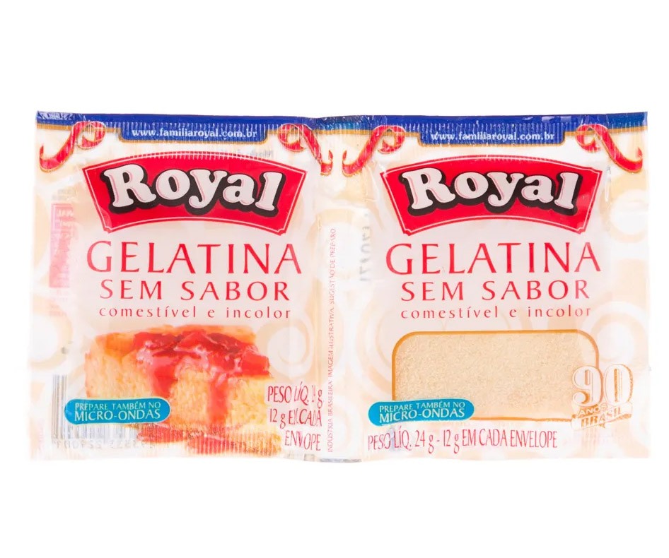 Gelatina em Pó sem Sabor Royal Pacote 24g 2 Unidades