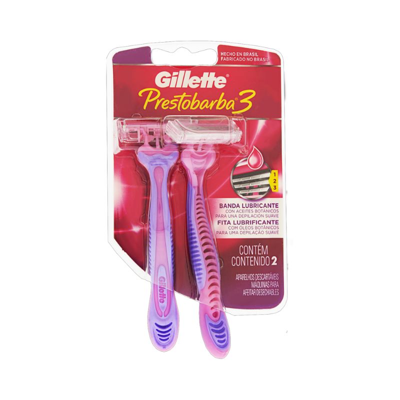 Aparelho Descartável para Depilar Gillette Prestobarba 3 2 Unidades